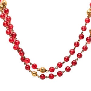 Pre-Loved Chanel Gripoix Glass and Gold Plated Long Necklace